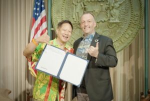 Steve Sue & Governor Josh Green sign Shaka Gesture Law